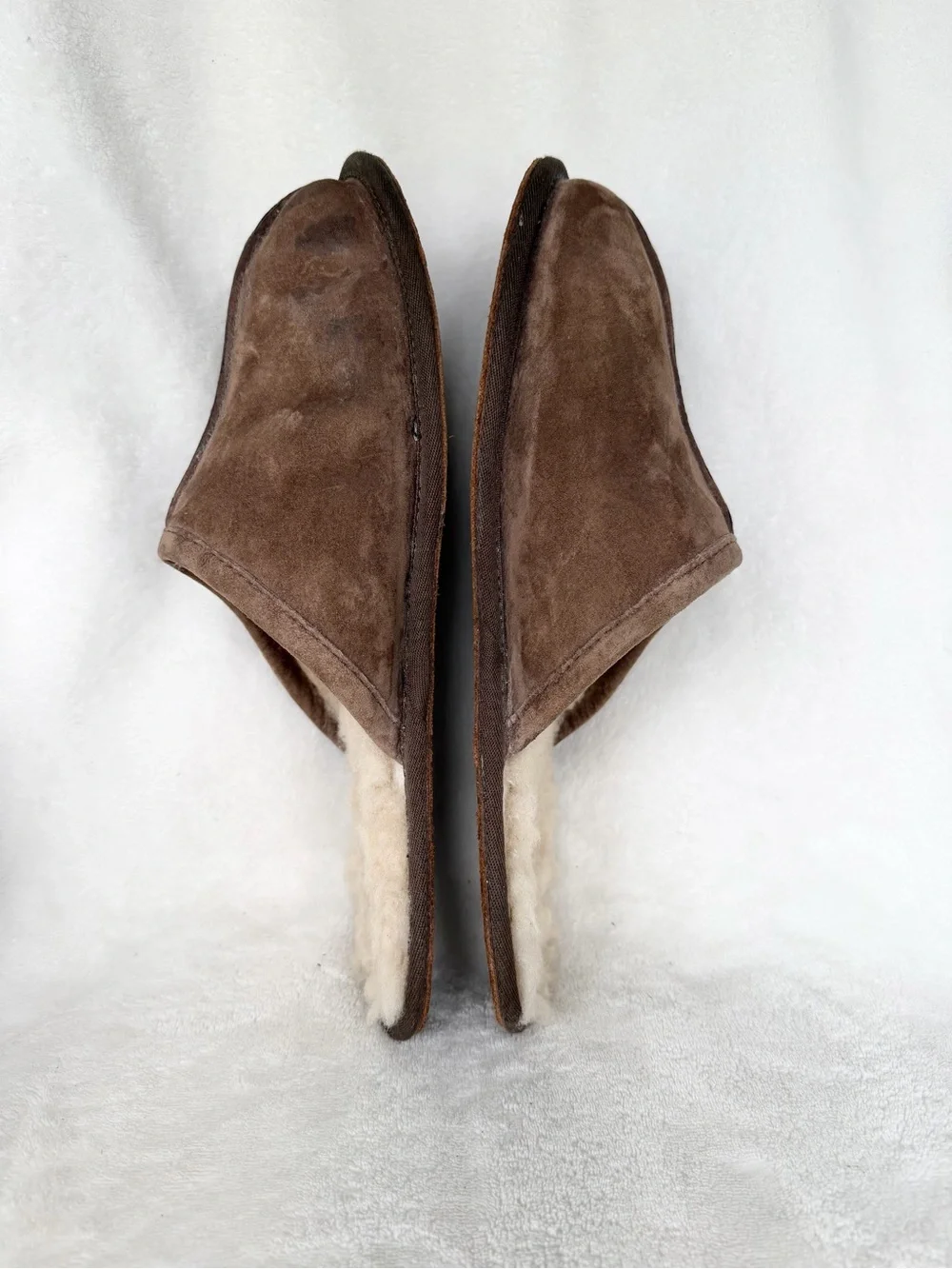 UGG Men’s Brown Suede Shearling-Lined Slip-On Mules 12